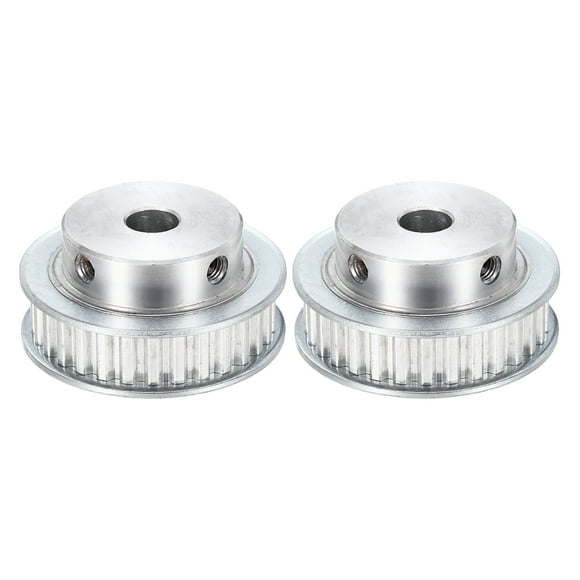Uxcell 2 Pcs Polea de Aluminio, Rueda de Correa de Temporización Sincrónica de 30 Dientes con Agujero de 10mm, Paso de 5.08mm, Ancho de Ranura de 11mm para Correa, Máquina CNC, Impresora 3D
