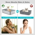 thumbnail image 4 of SHILIU-Stainless Steel Cat Litter Box, Metal Litter Pan for Cats/Rabbits (Silver, Medium(20" Lx14 Wx6 H)), 4 of 4