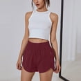 thumbnail image 2 of Stichou Women's Shorts High Waist Athletic Quick Dry Sporty Workout Running Shorts for Women with Zipper Pocket Wine L, 2 of 5