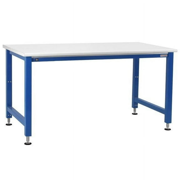 BenchPro  36 x 72 x 30-42 in. Adams Electric Lift Workbenches with Formica Laminate & Round Front Edge Top, Light Blue & White
