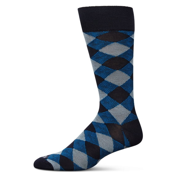 MeMoi Men's Argyle Bamboo Dress Crew Socks - Mens - Male, 10-13, Black