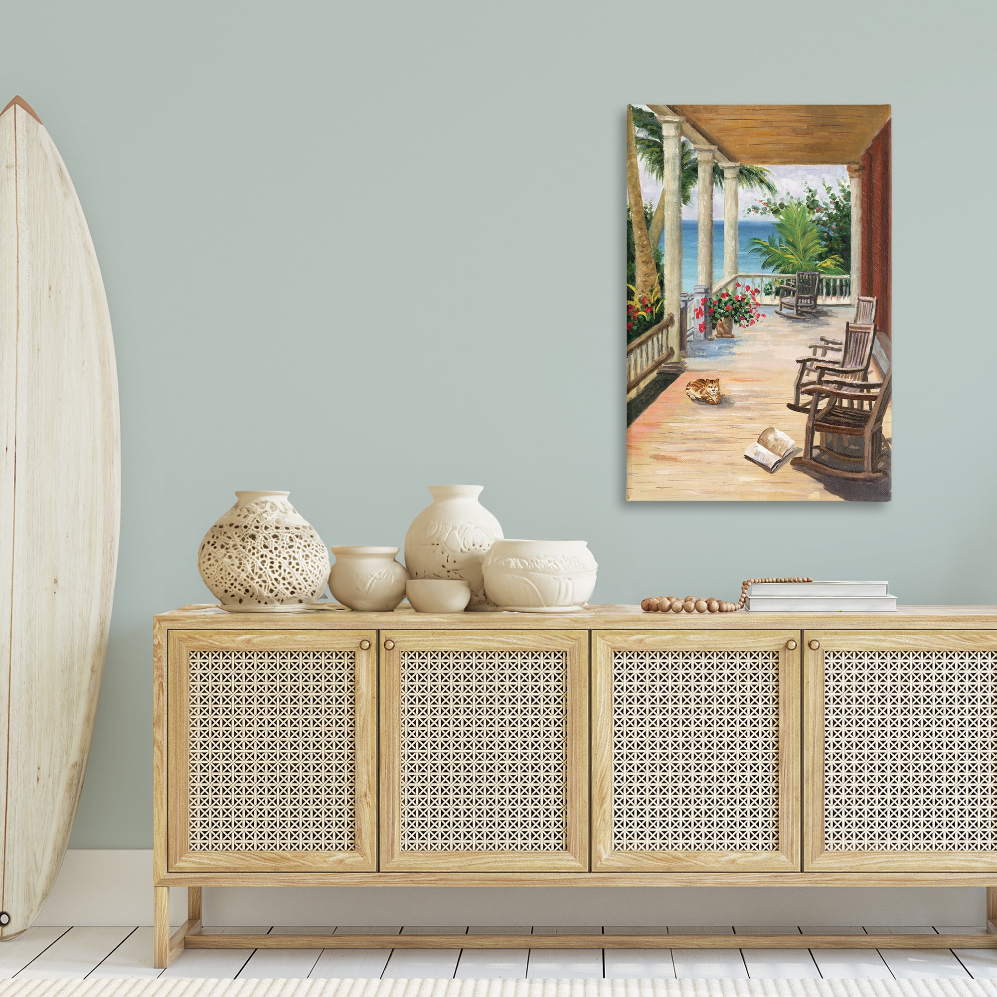 Stupell Industries Coastal Cape Cabin Coastal Painting Gallery Wrapped Canvas Art Print Wall Art, 30 x 45
