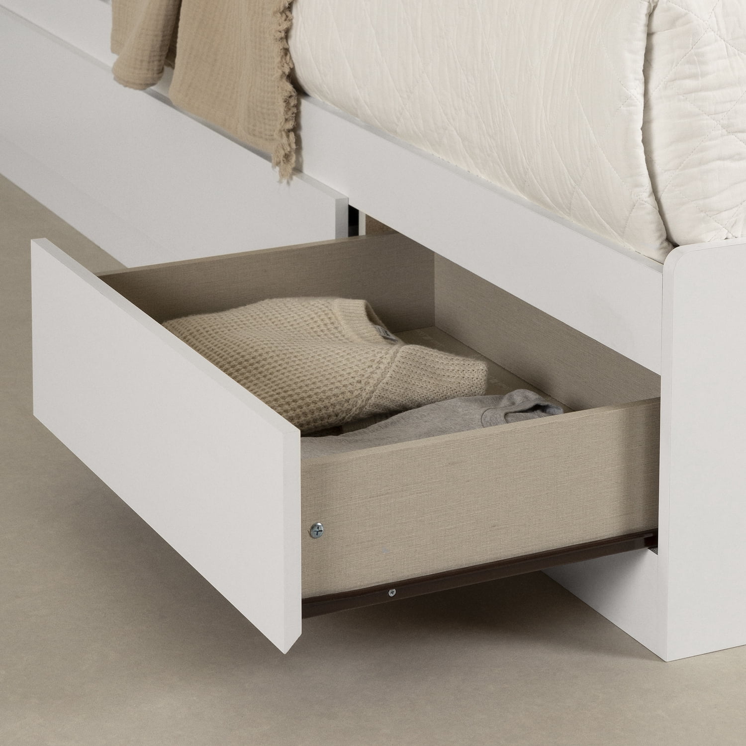 South Shore SoHo Kids Full Mates Bed (54") with 3 Drawers, Pure White