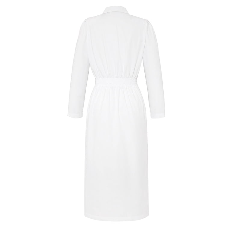 long sleeve scrub dress Adar Universal Fitted Midriff Dress