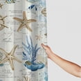 thumbnail image 3 of Orinice  Vintage Nautical Coastal Shower Curtain, Ocean Theme Starfish Seashell Conch Seahorse Blue Bathroom CurtainPolyester Fabric Waterproof Bath Curtain with 12 Hooks 69x72, 3 of 7