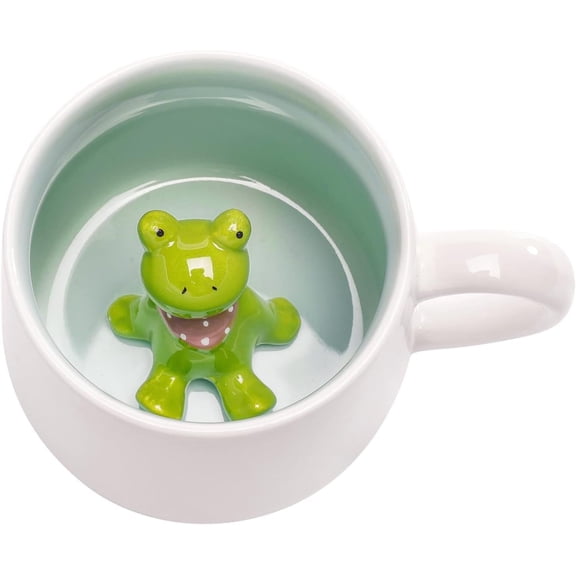 Jimin Cute Frog Mug,3D Animal Ceramic Coffee Tea Cup,Graduation Birthday Gifts Valentines Mothers Day Easter Christmas for Women Men Mum Her Girl Boy Kid Teacher Friend