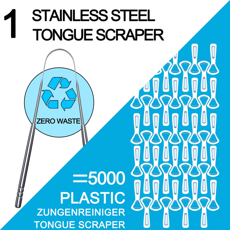 NIUTA Tongue Scraper, Stainless Steel, 3-Pack photo 3