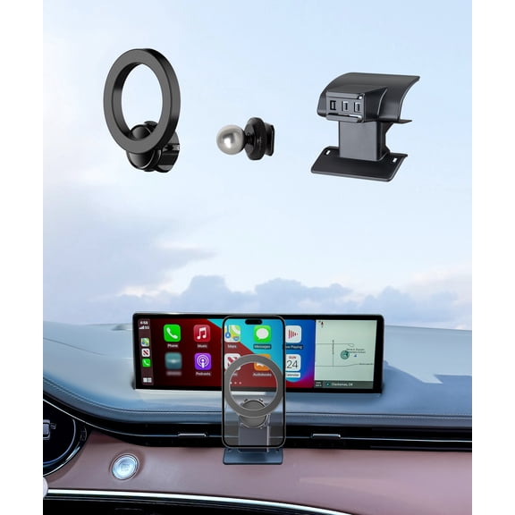 MaserWeller Car Phone Holder for Genesis GV70 2023-2025 Accessories, 360° Rotation Phone Mount Compatible with MagSafe, Cell Phone Holder Does Not Affect Air Vent