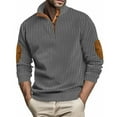 thumbnail image 5 of TAGOLD Men Fall Winter Sweater Tops,Men's Casual Solid Color Button Up Long Sleeved Shirt Long Sleeve Stand-up Collar Blouse Shirt, 5 of 5