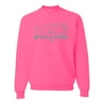 thumbnail image 2 of Wild Bobby, Vintage Ford Mustang Silver Honeycomb Grill Distressed, Cars and Trucks, Unisex Crewneck Graphic Sweatshirt, Neon Pink, Medium, 2 of 4