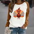 thumbnail image 2 of VKOYWKM Fall Sweatshirts Women Long Sleeve Thanksgiving Turkey Graphic Soft Loose Fit Color Block Raglan Sweatshirts Long Sleeve Crew Neck Pullover Sweatshirt, 2 of 5