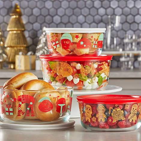 Pyrex Glass 8-piece Decorated Food Storage Set