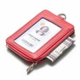 thumbnail image 4 of Badge Holder – Genuine Leather ID Holder with Zipper Pocket and Nylon Lanyard – Perfect for Badges, Cards, and More, 4 of 5