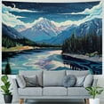 thumbnail image 4 of PRATYUS Mountain Tapestry Forest Tree Tapestry for Bedroom Aesthetic Starry Night Moon Stars Tapestrys Wall Hanging for Room Painting, 4 of 6