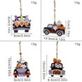 thumbnail image 3 of Xmarks Halloween Hanging Ornaments Wooden Ghost Gnome Pumpkin Ornaments Vintage Pendant Slices Tags for Small Tree Halloween Holiday Party Home Decor, 3 of 10