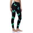 thumbnail image 6 of Goindgs Women's Leggings Elastic Waist Athletic Floral Printed High Waist Stretch Tight Running Sports Yoga Pants Green XXL, 6 of 7