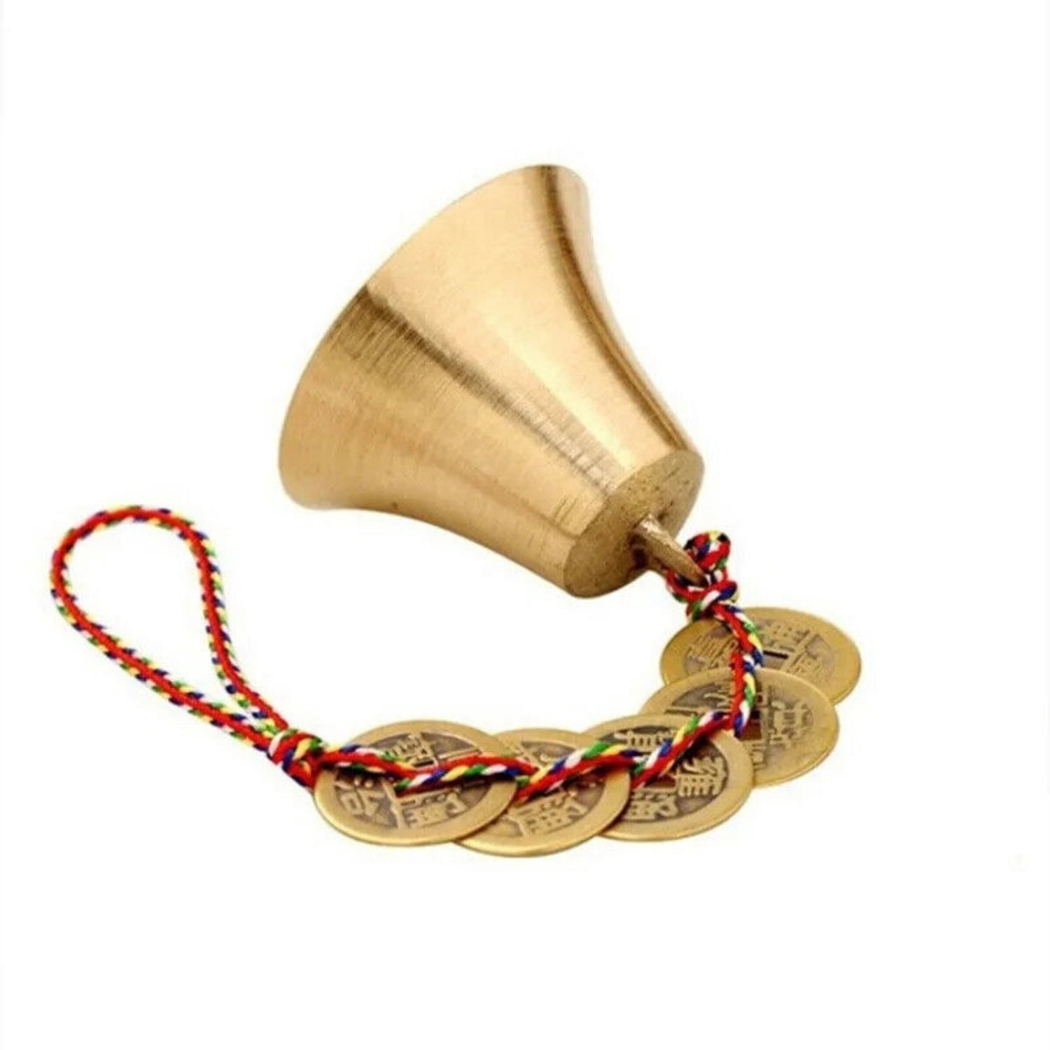 Brass bell hanging wind chimes five emperors copper coin bell five-color wire -