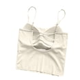 thumbnail image 6 of Women's Adjustable Strap Camisole Tank Top with Built-in Padded Bra, One Size Silky Stretch Sleeveless Cami, Seamless Daily Layering Home Lounge Top for Women 40-70kg, 6 of 7