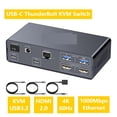 thumbnail image 2 of USB C KVM Switch 2 Monitors 2 Computers 4K60Hz KVM Docking Station 10Gbps USB 3.2 Ports Dual Monitor KVM, 2 of 6