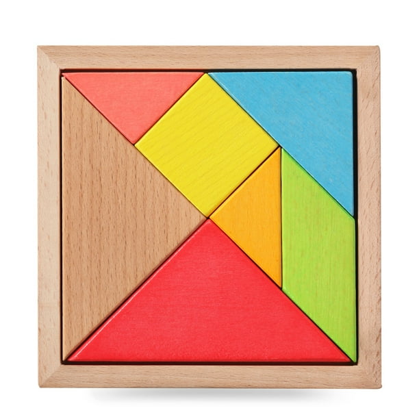 Puzle Tangram de madera de haya para niños mayores de 3 años