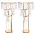thumbnail image 2 of 2Pcs Flower Stand 28.34in, 3 Tier Flower Vase Crystal Flower Stand Wedding Centerpieces, Round Flower Stand Pedestal Stand for Wedding Birthday Party Decoration(3 Tier Round Base ), 2 of 6
