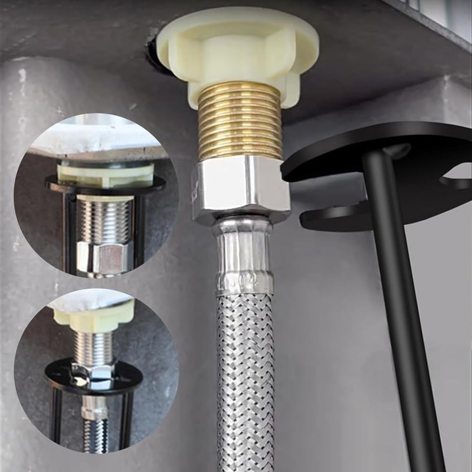 Multifunctional Sink Wrench for Plumbing Repair – Under Sink Basin Wrench for Tight Spaces, Faucet Wrench for Undermount Sink, Kitchen & Bathroom Repair Tool (#B)