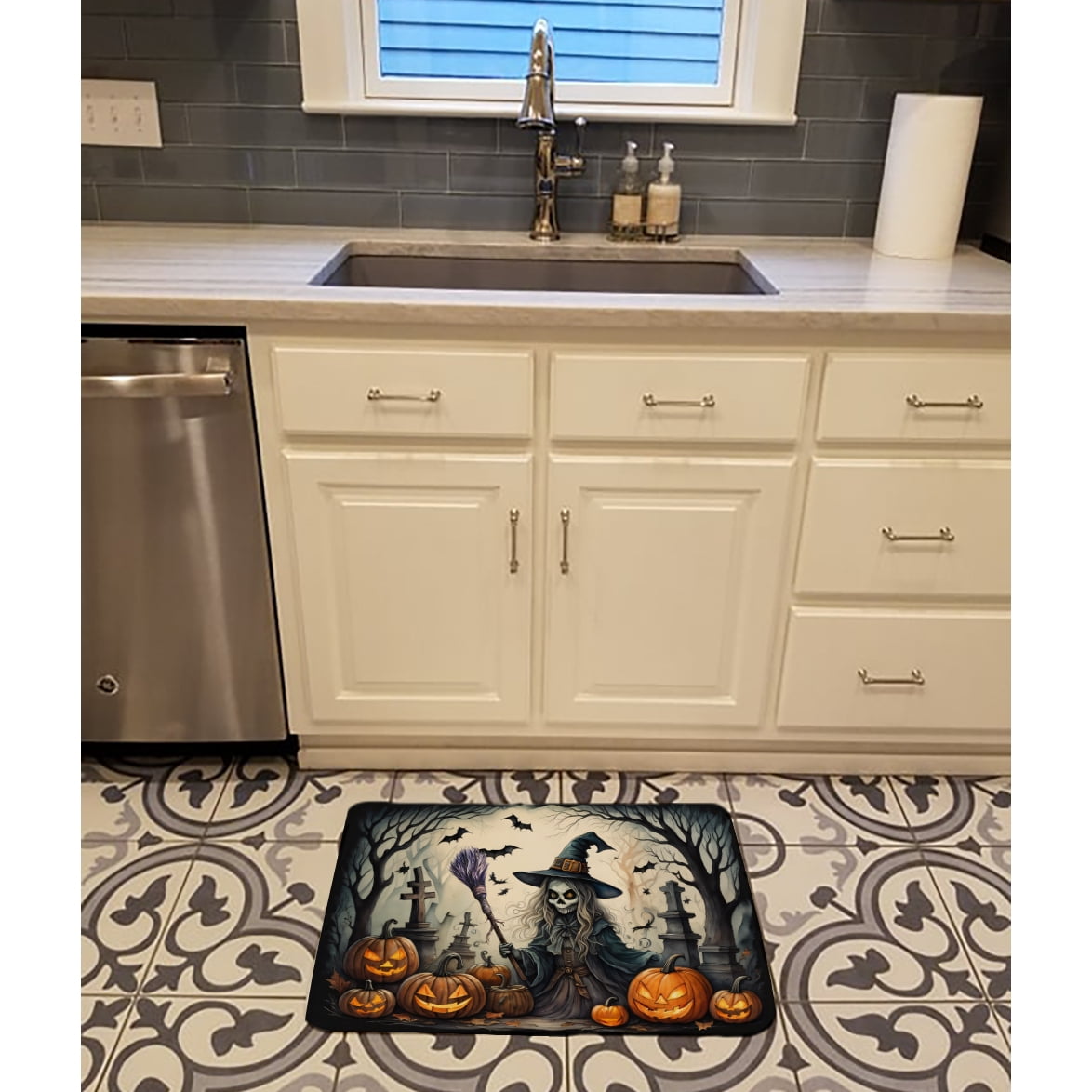 Carolines Treasures DAC2282RUG 19 x 27 in. Unisex Witch Spooky Halloween Memory Foam Kitchen Mat
