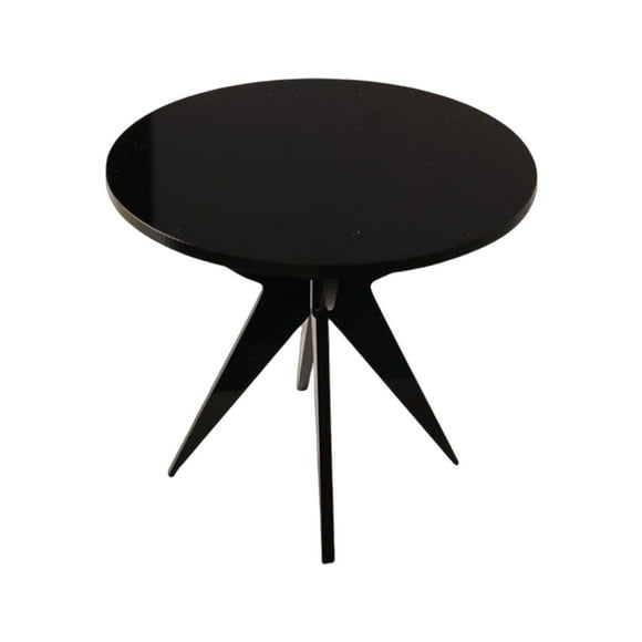 HILABEE 1/6 Scale Coffee Table Round,Simulation Life Scene Pretend Play Toy ,Acrylic Tea Black