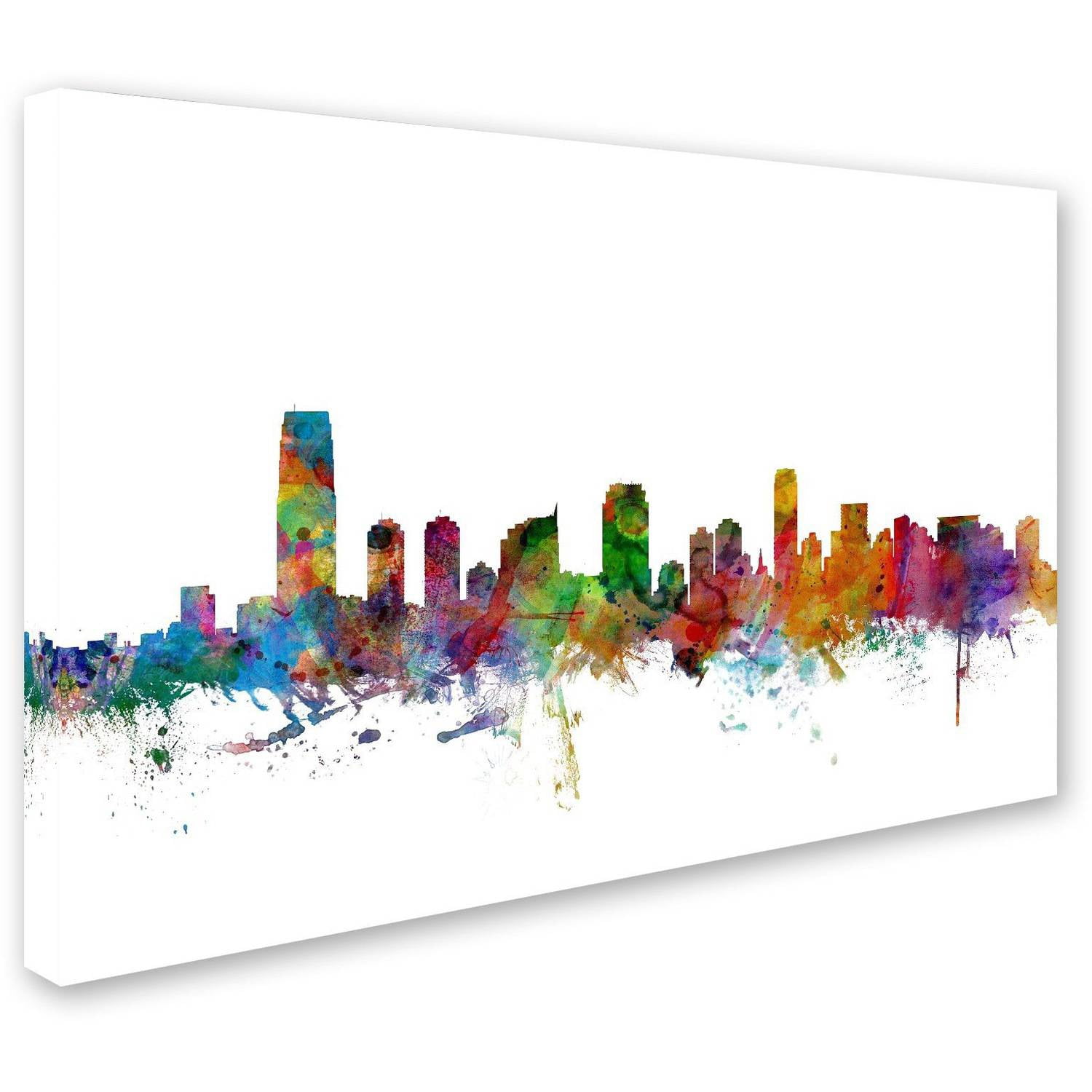 Trademark Fine Art "Jersey City New Jersey Skyline" Canvas Art by Michael Tompsett