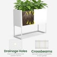 thumbnail image 4 of AwayHome 30.5"H x 15"W x 38"L Outdoor Raised Metal Planter Box with Legs,All-Weather Rectangular Outdoor Flower Box,White, 4 of 7