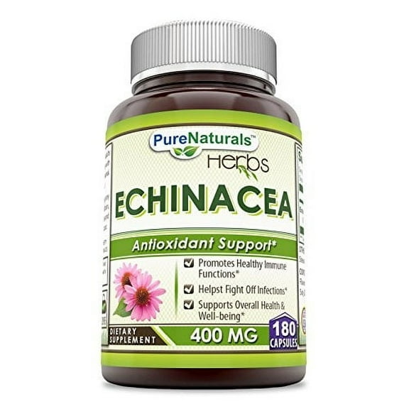 Pure Naturals Echinacea 400 Mg Per Serving 180 Veggie Capsules