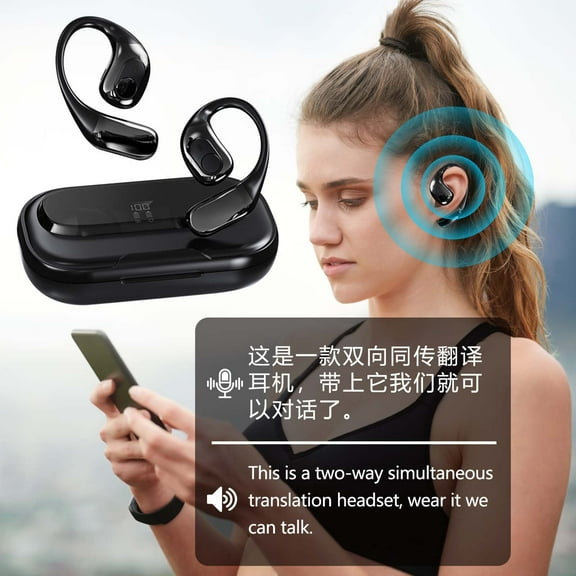 Translation Earbuds Real Time T23 5.4 Bluetooth Headphones 142 Language Translator Earbuds Two-Way Translator Device with APP for iOS for Android Simultaneous Translation