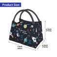 thumbnail image 2 of Yiaed Space Print Lunch box lunch bag Portable Insulated Lunch Box for Women Men Cooler Tote Bag with Front Pocket for Work Picnic Travel, 2 of 6
