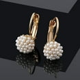 thumbnail image 4 of Jiaroswwei Fashion Women Round Faux Pearl Charm Leverback Earrings Piercing Jewelry Gift, 4 of 8