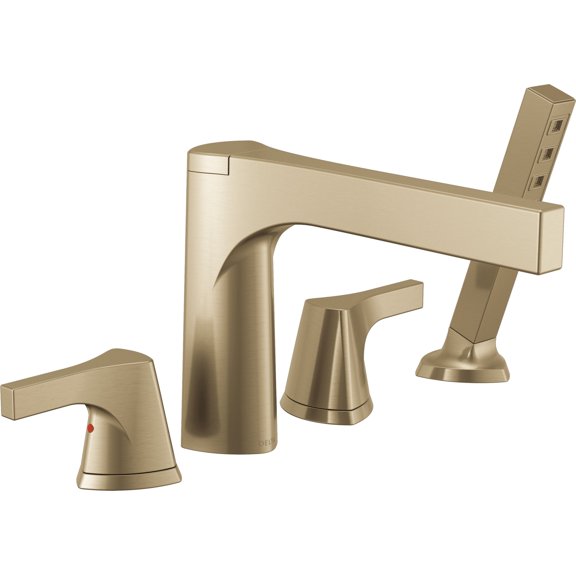 Delta T4774-CZ Zura Four Hole Widespread Deck Mounted Roman Tub Filler - Bronze