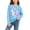 Blue, variant on Girls Long Sleeve Shirt Butterfly Printed Versatile Basic Casual Layering Top Cute Graphic Tee for Kids(Purple,7-8 Years)