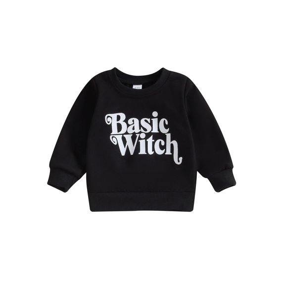 LMLYSoH Kids Baby Girl Sweatshirt Halloween Letter Print Long Sleeve Pullovers Autumn Tops for Toddler Cute Fall Clothes