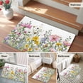 thumbnail image 5 of Area Rug 2 x 3 Ft, Spring Floral Indoor Accent Bathroom Rugs for Kitchen/Laundry Room, Watercolor Flower Eucalyptus Leaves Botanical Washable Non-Slip Runner Floor Mat for Entryway, Living Room, 5 of 8