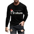 thumbnail image 3 of UVEASISHA Sales Today Christmas T-Shirts for Men Big And Tall Long Sleeve Xmas Graphic Tees Novelty Printed Crewneck Tops Stretchy Slim Fit Muscle Tee Black XXL, 3 of 6