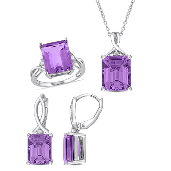 Everly Women's Amethyst and Topaz Sterling Silver Jewelry Set