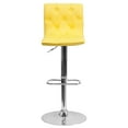 thumbnail image 5 of Flash Furniture Contemporary Button Tufted Yellow Vinyl Adjustable Height Barstool with Chrome Base, 5 of 5