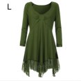 thumbnail image 1 of Vestido corto de empalme de encaje de talla grande para mujer Blusa de manga larga sexy Top informal de trabajo Eigraketly AP1427-04B, 1 of 7
