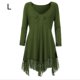 thumbnail image 1 of Vestido corto de empalme de encaje de talla grande para mujer Blusa de manga larga sexy Top informal de trabajo Inevent AP1427-04B, 1 of 7
