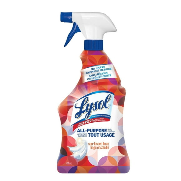 Lysol Antibacterial All Purpose Daily Cleaner, Sun-kissed Linen, 650ml, No Harsh Chemical Residue (Packaging May Vary), 1 Piece