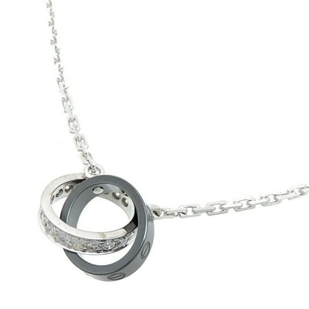 Pre-Owned Cartier diamond love ladies necklace 750 white gold (Good)