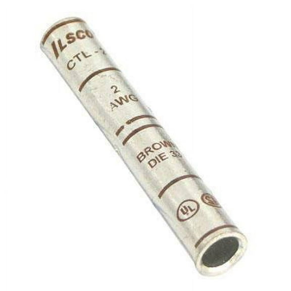 Ilsco CTL-2 Electro Tin Plated Copper Compression Sleeve 2 AWG