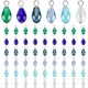 thumbnail image 1 of 60 dijes de lágrima facetados de la serie azul, 6 colores, 16 mm, colgantes de cristal transparente, dijes colgantes de lágrima., 1 of 5