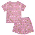 thumbnail image 7 of Summer Short Sleeve Pajama Sets Frog Rabbit Patterns Sleepwear Nighty 95% Cotton (5-14Y), 7 of 7