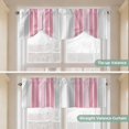 thumbnail image 5 of Pink Gray Stripes Tie Up Valance Curtains for Windows, Kitchen Curtains Window Treatments, Chic Modern Abstract Vertical Lines Short Window Shades Valances for Bedroom Bathroom Cafe 54"x18", 5 of 8