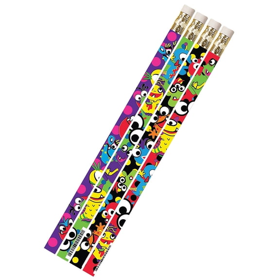 Mega Monsters Motivational Pencils, Pack of 12